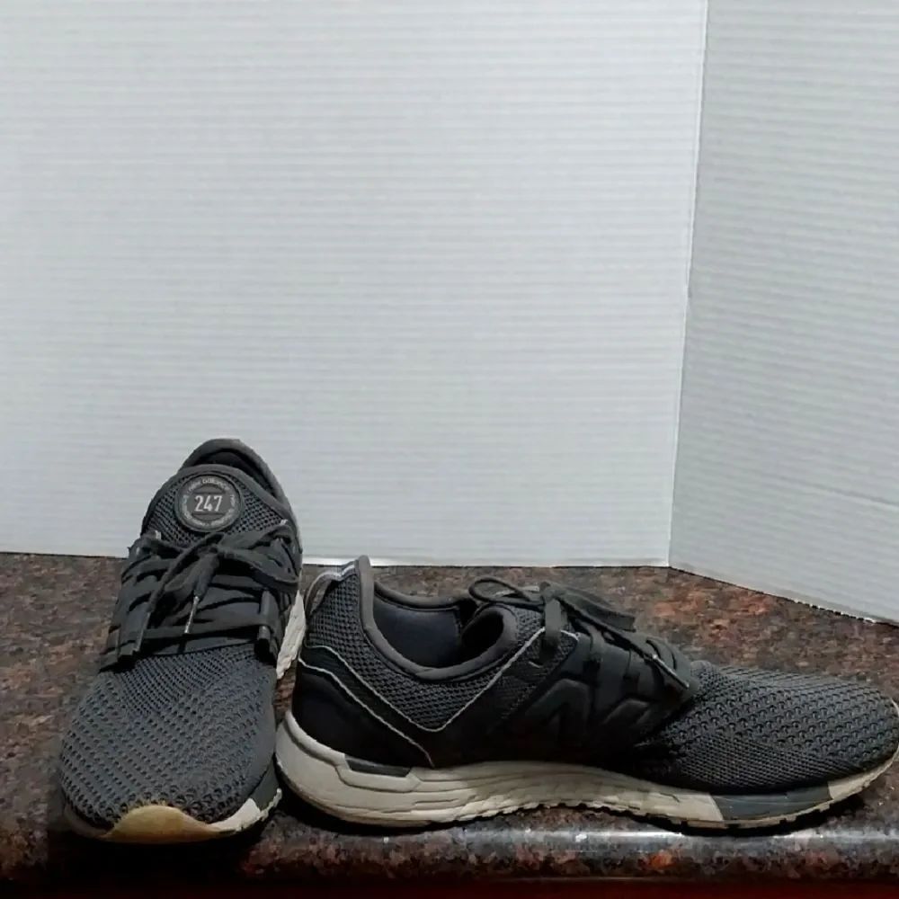 New Balance Men's Charcoal and Cream Athletic Shoes